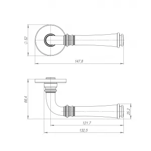 Ручка раздельная R.ARC.R52.SORENTO BL-24 черный