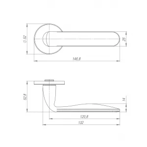 Ручка раздельная R.ARC.R52.EXTRA SN-3 мат.никель