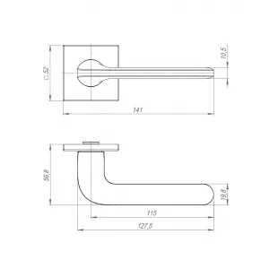 Ручка раздельная K.ARC.Q52.ASPECT BL-24 черный