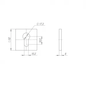 Накладка под цилиндр ET.K.ARC.Q52 BL-24 черный