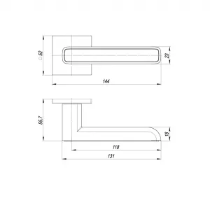 Ручка раздельная K.ARC.Q52.MARS BL/GR-24 черный/графит