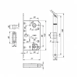 Защелка врезная магнитная ML96WC-50/BL WH (белый) блистер