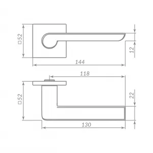 Ручка раздельная K.ARC.Q52.STEP SSG-39 сатин.золото