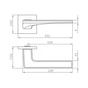Ручка раздельная K.ARC.Q52.ELEN SSG-39 сатин.золото