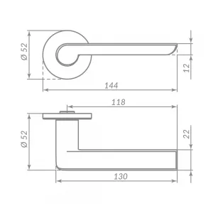Ручка раздельная R.ARC.R52.STEP CP-8 хром
