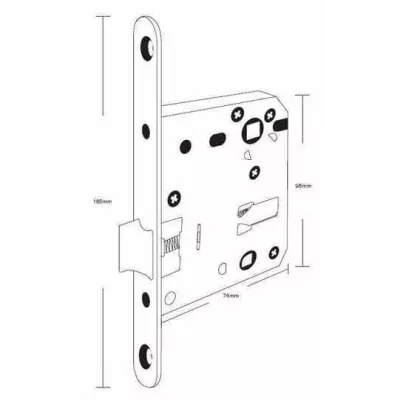 Защелки механические с пластиковым язычком BUSSARE  PLAST 50/70 GRAPHITE Графит