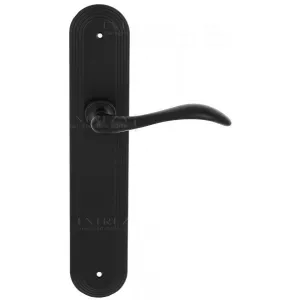 Дверная ручка AGATA (Агата) 310 на планке PL05 черный матовый F22 под цилиндровый механизм CYL