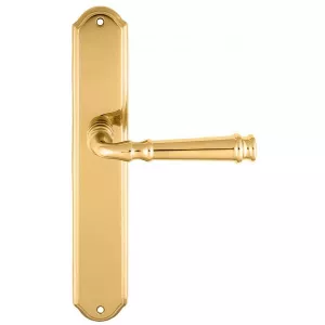 Дверная ручка BONO (Боно) 328 на планке PL01 полированная латунь F01 под цилиндровый механизм CYL