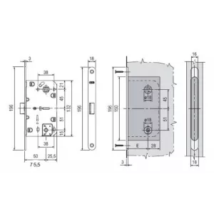 B01102.50.93.567 Замок межкомнатный WC (черный) MEDIANA EV. (инд.упак+B01000.13)