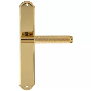 Дверная ручка TUBA 126 на планке PL01 полированная латунь F01 под цилиндровый механизм CYL