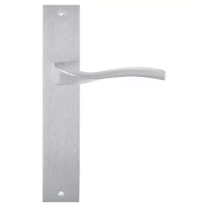 Дверная ручка Hi-tech PERLA (Перла) 114 на планке PL11 матовый хром F05 под кабинетный ключ KEY