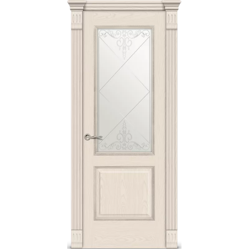 дверь СИТИДОРС мод. Бристоль со стеклом Шпон Ясень крем