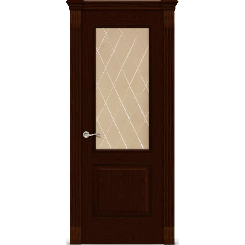 дверь СИТИДОРС мод. Бристоль со стеклом Шпон Ясень шоколад