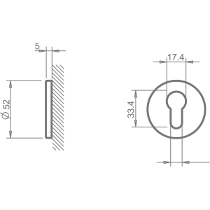 Накладка Tupai 4046 R 5S-01 под цилиндр CYL полированная латунь