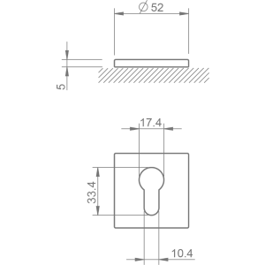 Накладка Tupai 4049 5S Q-01 под цилиндр CYL полированная латунь