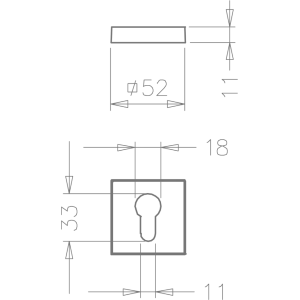 Накладка Tupai 4049 5S Q-158 под цилиндр CYL сатинированная латунь