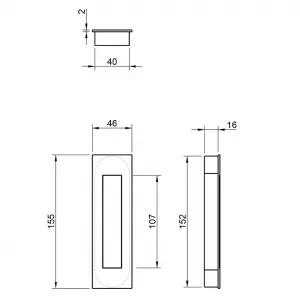 Ручка на раздвижные двери Tupai 3075-153 черный