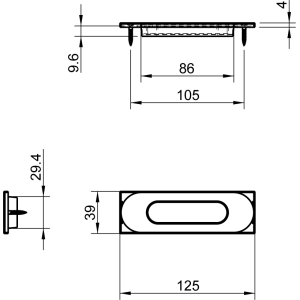 Ручка на раздвижные двери Tupai 4052-01 полированная латунь