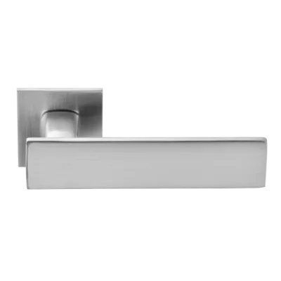 Ручки дверные на квадратной ультратонкой розетке VERGE PLANO S.CHROME, Цвет Хром матовый
