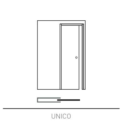 Пенал для раздвижных дверей Eclisse UNICO 800x2000 мм Solid Wall Т108 для одной двери (под обрамление) под штукатурку - ECI080SA