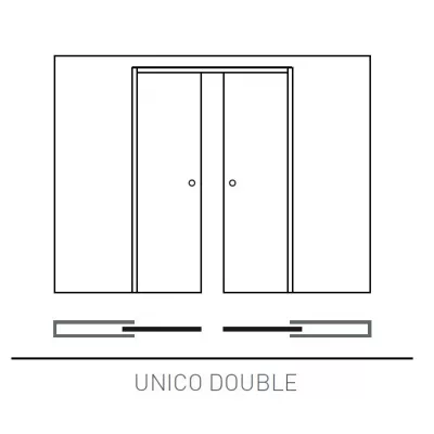 Пенал Eclisse UNICO DOUBLE 800+800x2100мм для двух раздвижных дверей (под обрамление) - EKC080DB