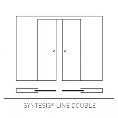 Пенал Eclisse SYNTESIS DOUBLE 600+600x2600мм под отделку ГКЛ для двух раздвижных дверей, (без обрамления проема) - ES2LKXFMD/60