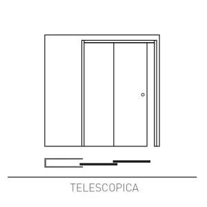 Пенал KIT TELESCOPIC SINGLE 1140x2600мм сдвигать двухстворчатую раздвижную дверь в одну сторону, (под обрамление)