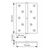 MSD 100X70X2.5 PC R, петля стальная Morelli правая, цвет - хром