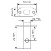 OL6-45 SN, защелка межкомнатная, скругленная планка, цвет - никель матовый