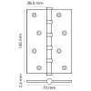 MS 100X70X2.5-4BB SC, петля стальная Morelli универсальная 1шт.,матовый хром