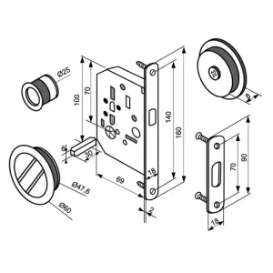 Комплект для раздвижных дверей Morelli, MHS-1 WC AB, цвет - бронза