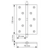 MS 100X70X2.5 L PG, Петля стальная левая, цвет- золото 1шт.