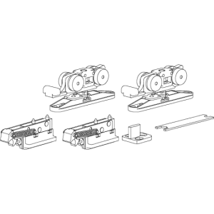 SLIDING SET 1 40kg, комплект ролик-довод + ролик-довод, дверь до 40кг