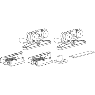 SLIDING SET 1 40kg, комплект ролик-довод + ролик-довод, дверь до 40кг
