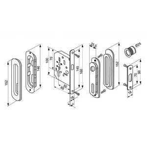 Комплект для раздвижных дверей Morelli, MHS150 L SC, цвет - матовый хром