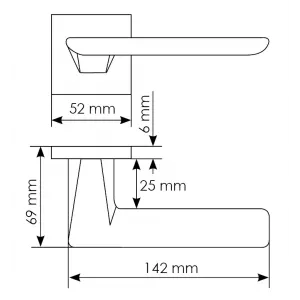 Дверная ручка Morelli, PLATEAU, MH-51-S6 BL, цвет - черный