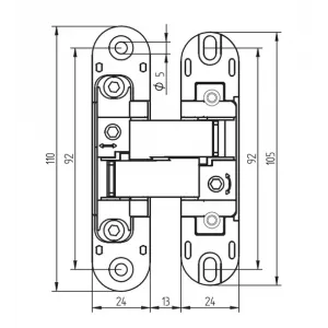 Дверная петля скрытой установки с 3-D регулировкой Morelli HH-1 PC, хром