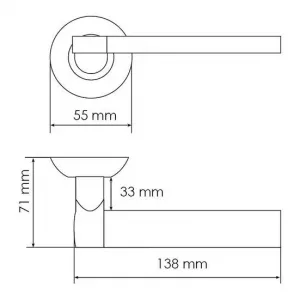 Дверная ручка Morelli, AGBAR, MH-21 SC/CP, цвет - матовый хром/хром