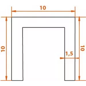 TRACK-B 10x10x10 1M, нижняя направляющая