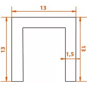 TRACK-B 13x13x13 1M, нижняя направляющая