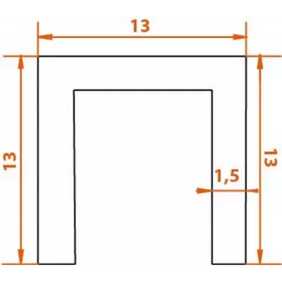 TRACK-B 13x13x13 1M, нижняя направляющая