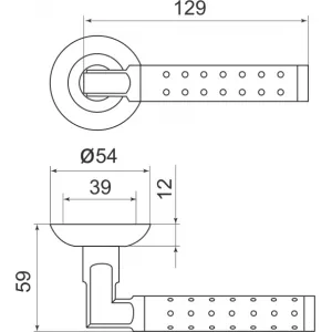 Дверная ручка Eridan LD37-1SN/CP-3 матовый никель/хром