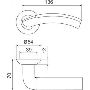 Дверная ручка Libra LD27-1SN/CP-3 матовый никель/хром