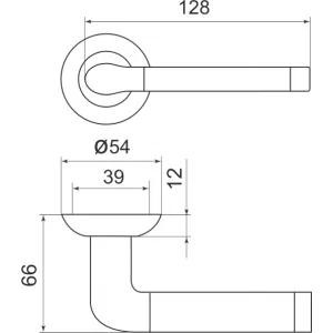 Дверная ручка Stella LD28-1SN/CP-3 матовый никель/хром