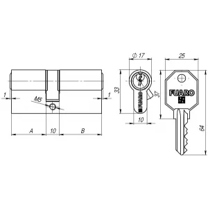 Цилиндровый механизм 100 CA 70 mm (30+10+30) CP хром 3 кл.