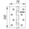 Петля Fuaro (Фуаро) универсальная IN4200U AB (2BB 100x75x2,5) бронза