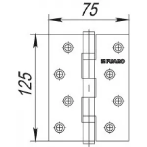 Петля универсальная IN5200U AB (2BB 125x75x2,5) бронза