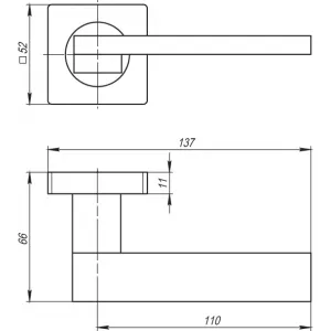 Дверная ручка SENA SQ002-21SN-3 матовый никель