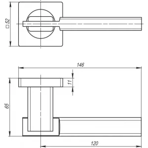 Дверная ручка TRINITY SQ005-21CP-8 хром