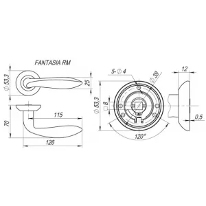 Дверная ручка FANTASIA RM SN/CP-3